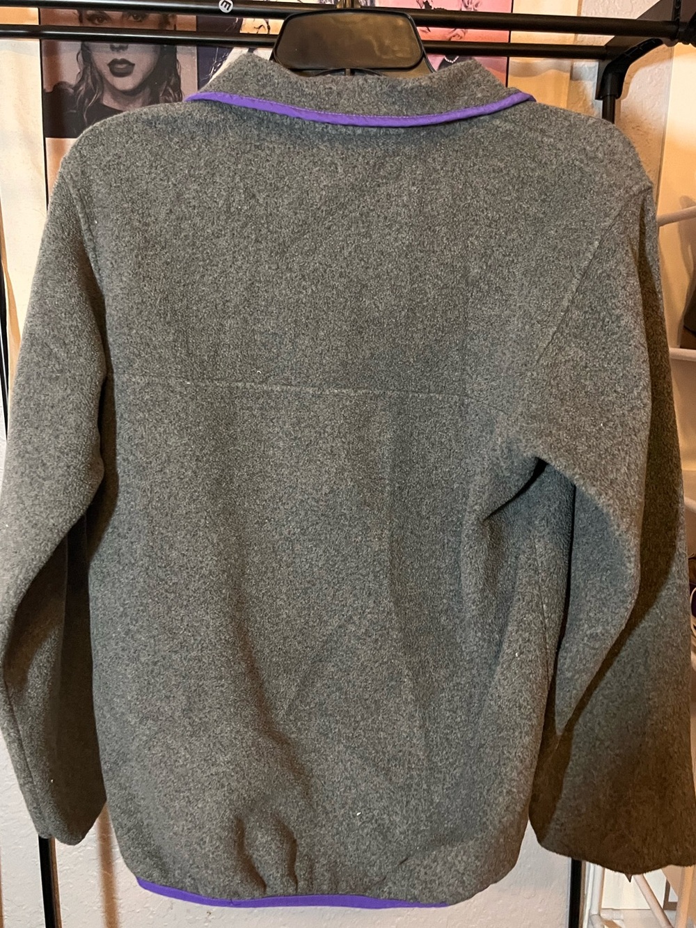 Patagonia Synchilla Gray Purple Snap-T Fleece Pullover Women’s Small - Picture 2 of 4